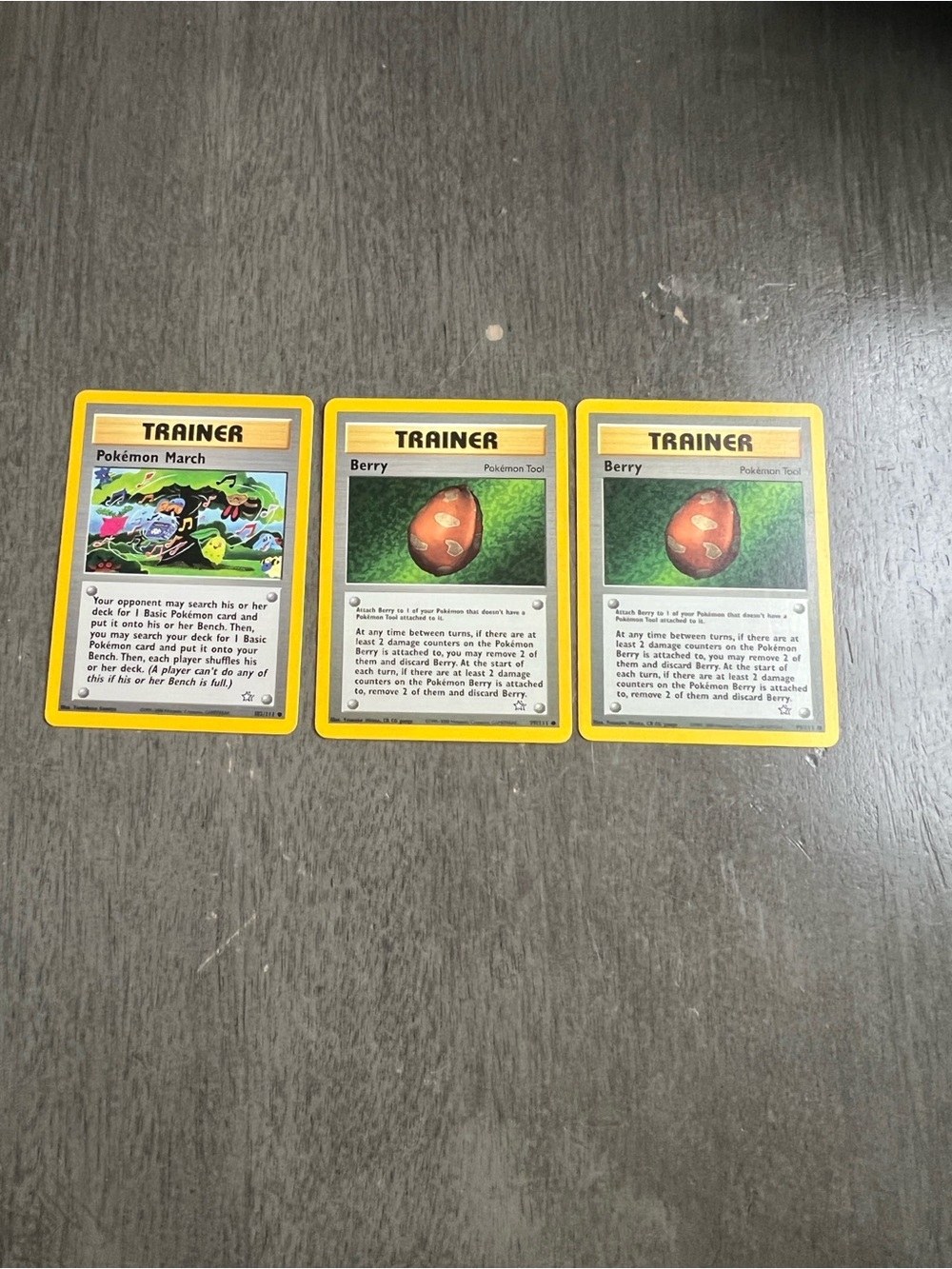 Vintage Pokemon Card Lot Neo Genesis - Pokemon March 102/111 & Berry 99/111 WOTC